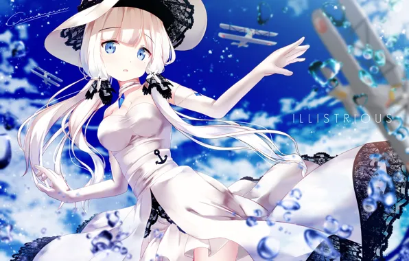 Wallpaper the sky, girl, art, Azur Lane