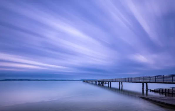 Sea, the sky, clouds, the evening, tide, pierce
