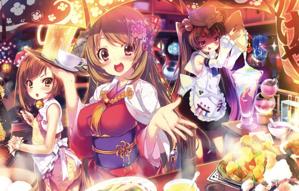 Cafe, Girls, Food