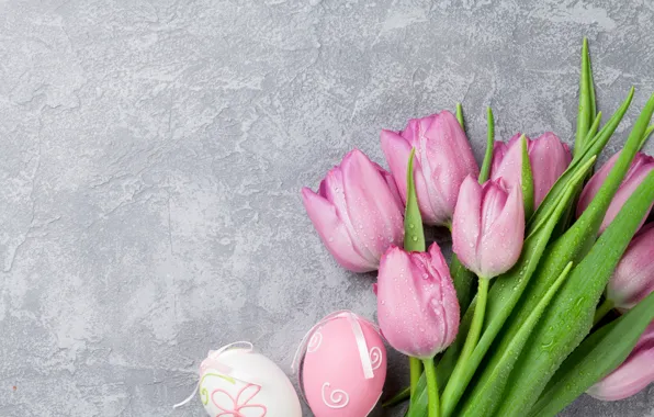 Easter, tulips, pink, pink, tulips, spring, Easter, eggs