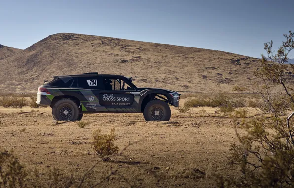 Volkswagen, silhouette, side, 4x4, 2019, Atlas Cross Sport R Concept