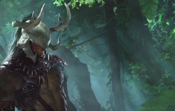 Picture forest, monster, art, grin, horns, Duels of the Planeswalkers