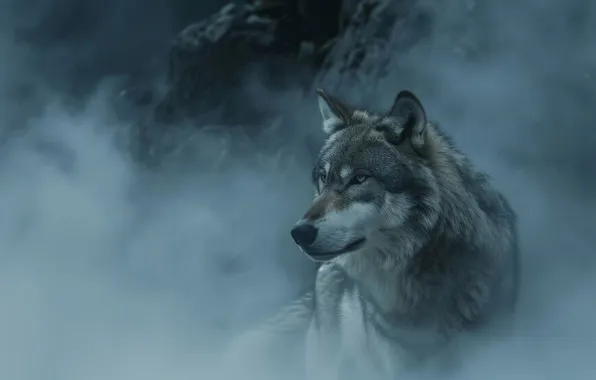 Picture nature, snow, predator, face, animal, wolf, wildlife, portrait