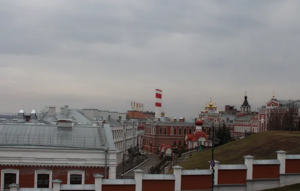 The sky, clouds, the city, rain, overcast, building, spring, Russia