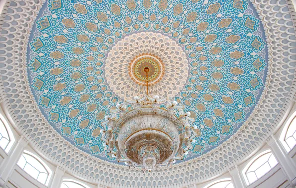 Pattern, interior, the ceiling, chandelier, gallery, crystal, East, asia