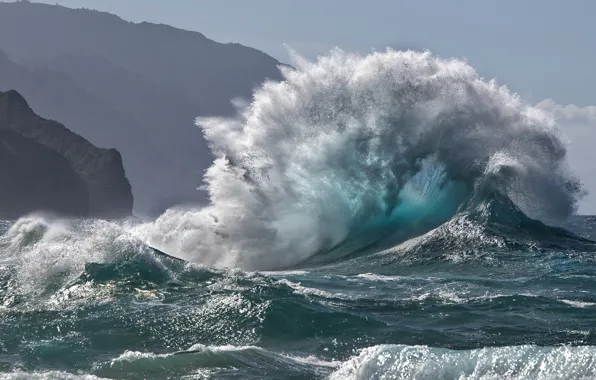 Picture wave, water, nature, element, beauty