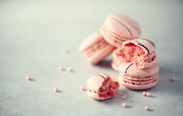 Cookies, pink, macaroon, almond, Pasta