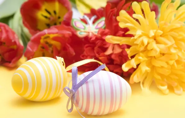 Flowers, holiday, eggs, Easter, raytest