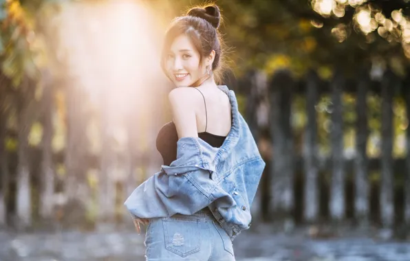 Picture girl, light, Asian