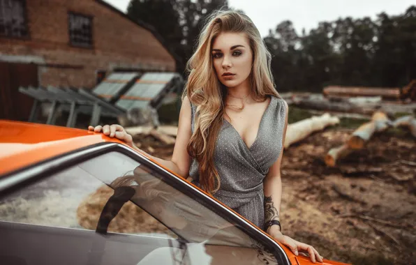 Auto, girl, portrait, makeup, dress, hairstyle, beauty, Annabelle