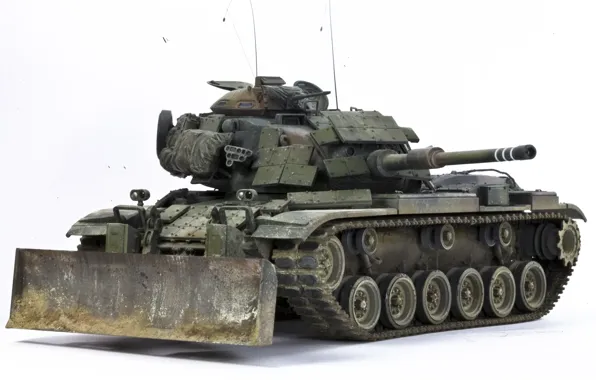Toy, tank, combat, average, model, Patton, M60A1, M9 Dozer