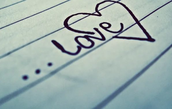 Macro, love, sheet, paper, mood, the inscription, mood, heart