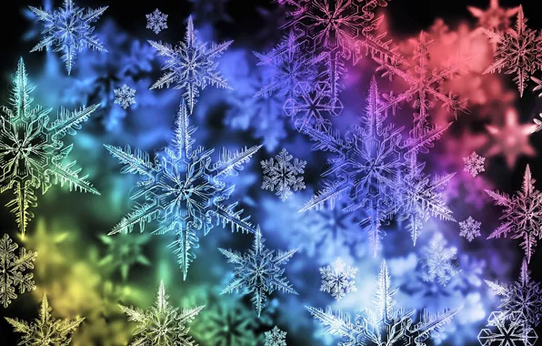 Picture snowflakes, color, range