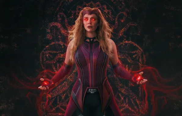 Red Eyes, Magic, Movie, Avenger, Elizabeth Olsen, Wanda, Avengers Endgame