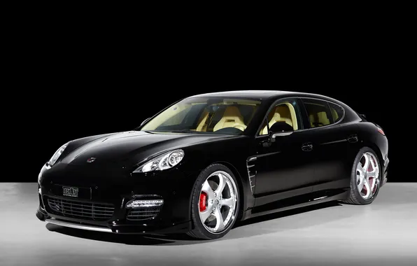 Black, Porsche, Panamera, Techart, photo auto, the superavto, on a black background