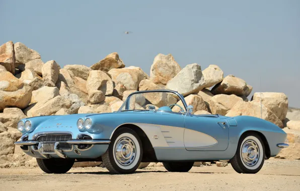 Auto, retro, stones, 1953, convertible, classic, chevrolet, corvette c1