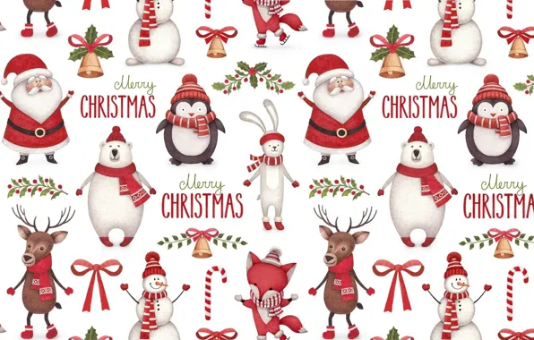 Background, holiday, texture, deer, New year, horns, penguin, candy