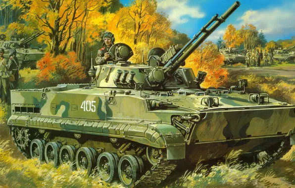 Picture art, weapons, tank, amphibious assault vehicle