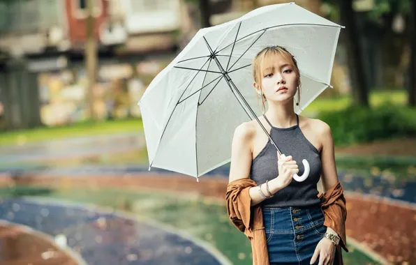 Picture girl, portrait, umbrella