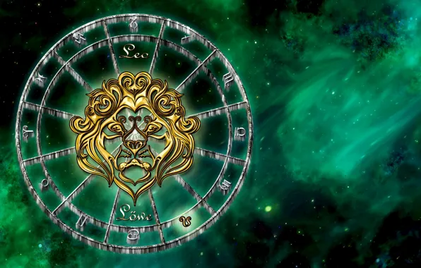 The sky, space, stars, green, background, the inscription, sign, graphics