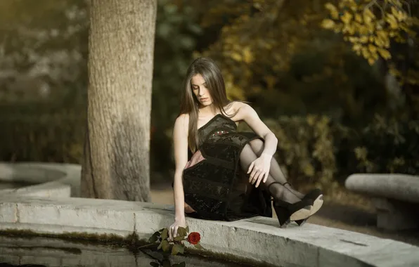 Picture girl, roses, Martha Still