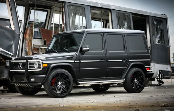 Picture Mercedes-Benz, black, AMG, G55, with, complete, satin