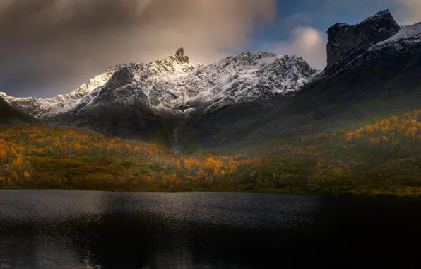 Picture sea, mountains, shore