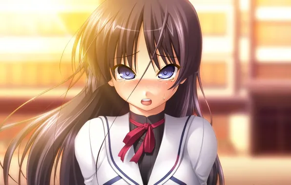 Girl, anime, tears