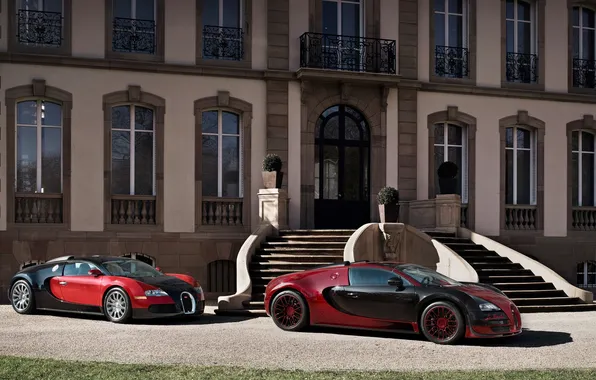 Picture Bugatti, pair, Veyron, red, Grand Sport, Vitesse, The Final