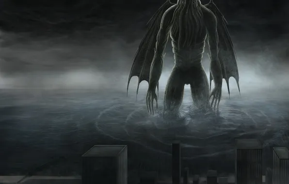 Water, the city, ruffle, Cthulhu, Cthulhu, gloom