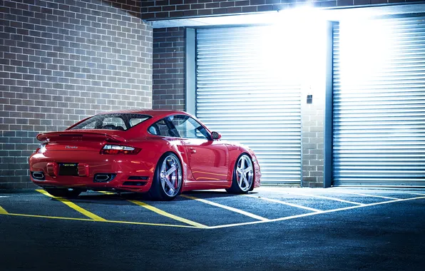Picture 911, Porsche, Red, Glow, Lights, Night, Turbo, Tuning