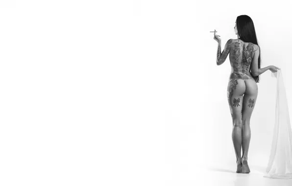 Ass, girl, pose, model, naked, body, back, figure