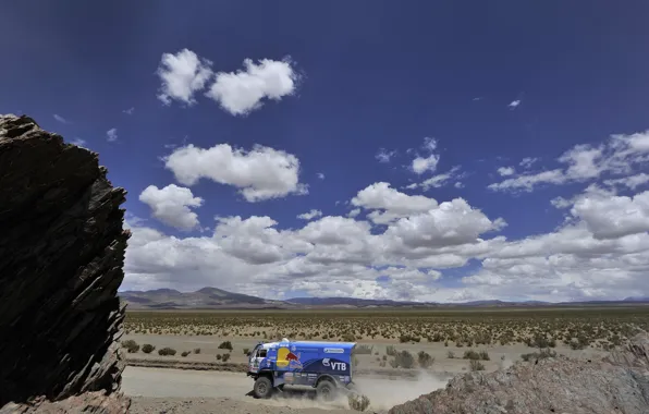 Clouds, Blue, Truck, Red Bull, KAMAZ, KAMAZ, Dakar, Dakar