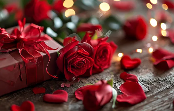 Love, flowers, gift, romance, heart, roses, love, happy