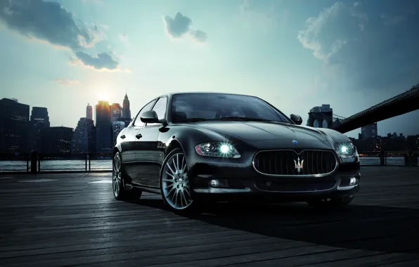 The sun, Maserati, New York, morning, Quattroporte Sport GT S