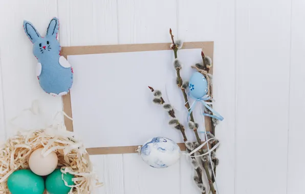 Toy, eggs, Spring, rabbit, Easter, socket, Holiday, twigs