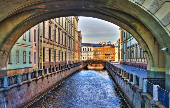 River, Saint Petersburg, The Hermitage, Winter canal