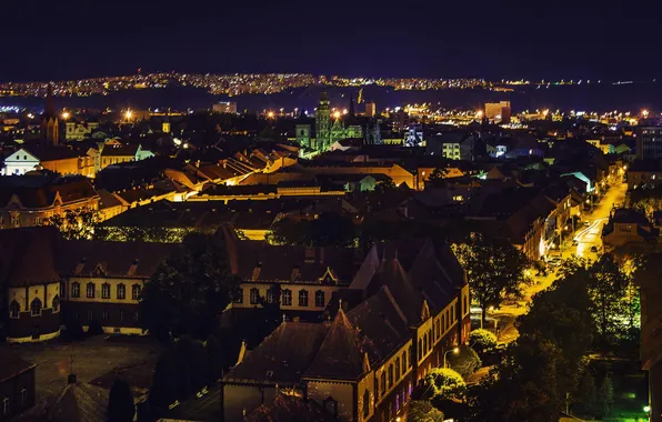 The sky, night, the city, lights, photographer, Josef Kadela