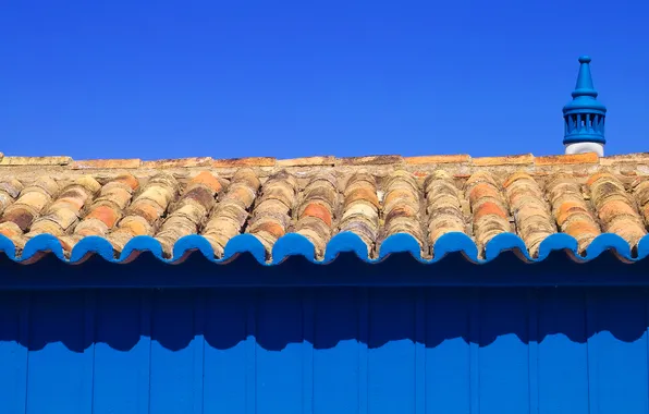 Roof, the sky, house, tower, tile