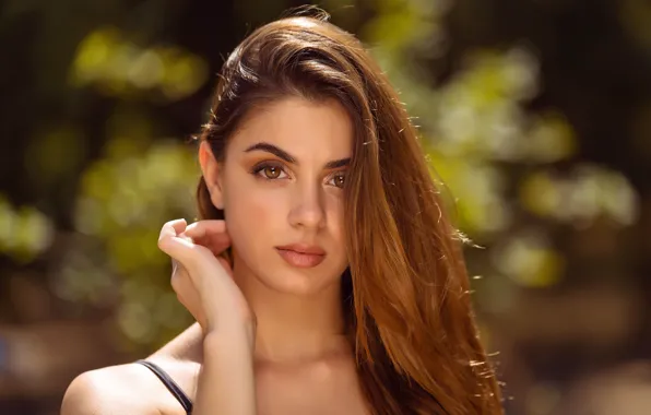 Look, the sun, pose, background, model, portrait, makeup, hairstyle