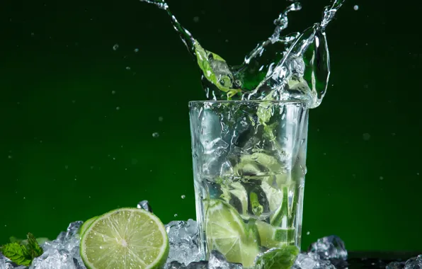 Ice, drink, mojito, cocktail, lime, Mojito, mint