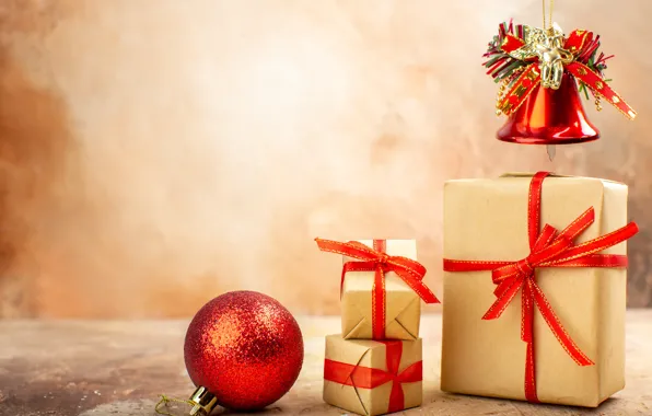 Red, tape, holiday, ball, Christmas, gifts, red, New year