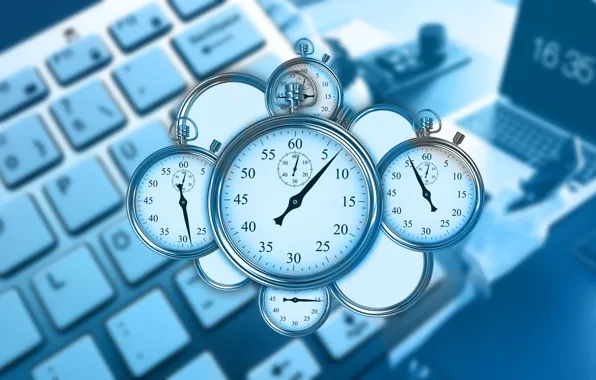 Time, management, keyboard, laptop, fleeting, stopwatches