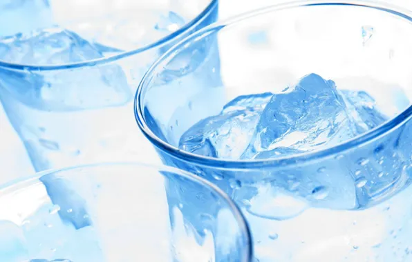 Ice, blue, glasses