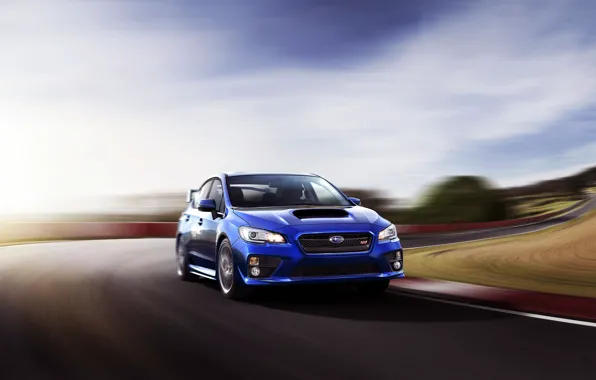 Auto, Road, Blue, Subaru, Machine, Day, WRX, Car