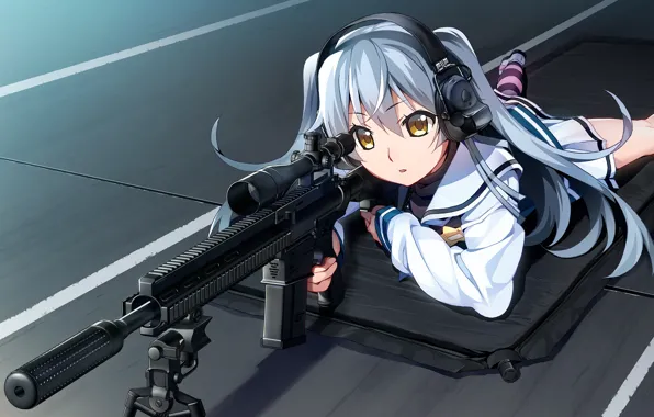 Girl, weapons, anime, Grisaia: Phantom Trigger