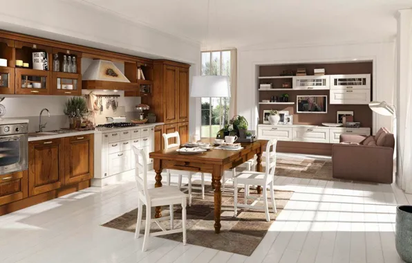 Design, style, interior, kitchen, living room, cozy, dining room