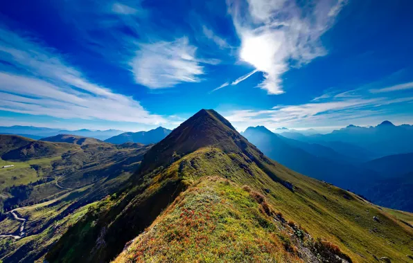 The sky, clouds, mountains, Italy, Sunny