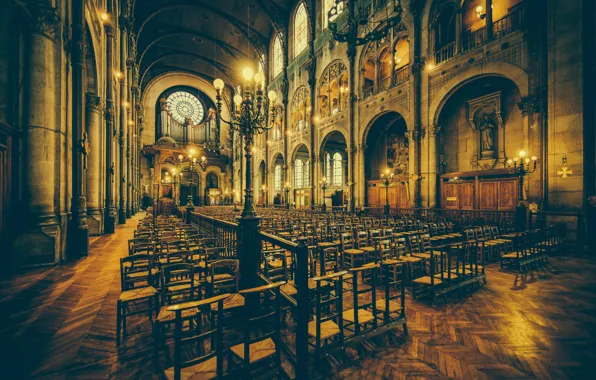 Picture light, Church, benches, saints