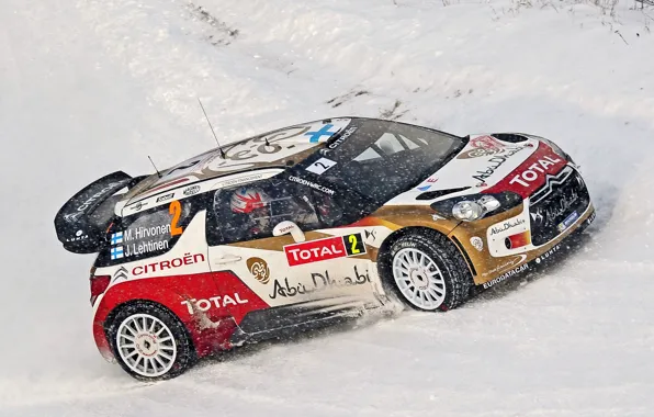 Picture Winter, Snow, Citroen, Citroen, DS3, WRC, Rally, Total